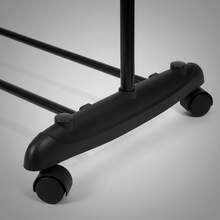 Ecommerc3 MOBLEKIT | Free-Standing And Expandable Clothes Racks In Metal And Wood, Clothing With Adjustable Options, With Wheels Or Shelves, Organizers For Bedroom, Entryway And Home - Black and Silver Coat Rack 82x42x90-160 cm - View 5