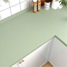 1卷清新绿色纹理壁纸/防水/可移除壁纸/适用于卧室、客厅、橱柜、台面、家具装饰/墙面装饰/DIY家居贴纸/乙烯基卷材/易于清洁 - 薄荷綠 - 查看 3