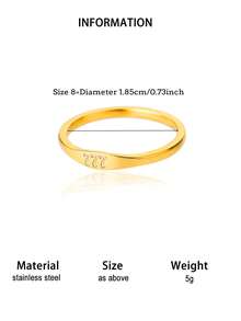 1枚极简天使数字戒指，女士款，316L镀金不锈钢，可调节，时尚配饰，日常佩戴，礼品之选 - 數位戒指 - 查看 25