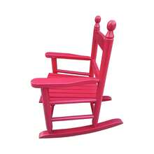 Silla roja de balancín para niños - Interior o Exterior - Adecuada para niños - Duradera RR UVXS - Rosa roja + madera maciza - Ver 5