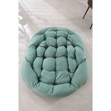 Silla mecedora de ratán para exteriores, silla reclinable con cojín acolchado para exteriores, para porche delantero, sala de estar, patio, jardín. 
 Blanco 6OUN - Verde claro + acero + algodón - Ver 5