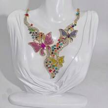 1 Bộ trang sức vòng cổ và hoa tai pha lê Rhinestone thanh lịch, thích hợp cho cô dâu, đám cưới, tiệc chiêu đãi, tiệc tùng - bộ trang sức - Xem 8