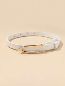 1/2/3/4pcs Minimalist U-Buckle Women's Thin Waist Belt, Elegant High-End Design For Dresses, Versatile Casual Everyday Wear Belt, Suitable As A Gift - Multicolor - View 14