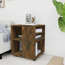 Carrello portautensili vidaXL, rovere affumicato, 60x53x72 cm, materiale a base di legno - Castano - Visualizzare 2
