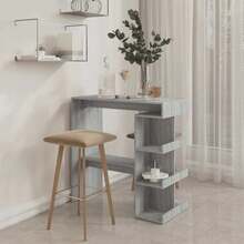 Tavolino da bar vidaXL con ripiano, grigio Sonoma, 100x50x101,5 cm - Grigio - Visualizzare 2