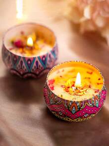 Set 4 Lilin Aromaterapi Lilin Kedelai Aroma Bunga Kering, untuk Kamar Tidur & Pasangan, Natal - Multi-aroma - View 3
