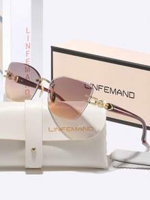 Kacamata Fashion Gradien Ringan LINFEMAND, Kacamata Unisex dengan Gagang Logam untuk Pesta, Gala, Liburan, dan Hadiah - MultiWarna - View 5