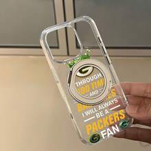 Funda para teléfono con diseño de orgullo de los Green Bay , compatible con teléfonos ,  17,  16 Pro Max,  15 Pro Max,  13 y  12. Fabricada en TPU, ofrece protección contra golpes y caídas. Un regalo perfecto para amantes del fútbol americano, reuniones familiares, fiestas previas al partido, amigos y cualquier ocasión especial. - transparente - Ver 6