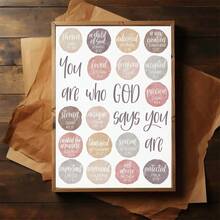 1pc/Set You Are Who God Says You Are - Identity In Christ Artwork - Neutral Blush Theme Canvas Posters,Canvas Mural Room Decoration,Suitable For Bedroom,Office,Living Room,Coffee Shop,Wine Bar,Home And Dormitory Decorations,Without Frame - Multicolor - View 7