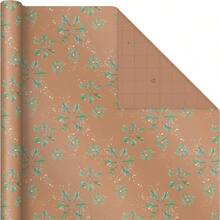 QY- Hallmark - Rollos de papel de regalo de Navidad copos de nieve kraft marrones follaje azul y verde papel de regalo para árboles paquete de 3: 90 sq. pies ttl. Para fiestas de día festivo bodas -2195 - Marrn - Ver 7