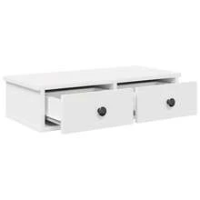 Mensola a muro vidaXL con cassetti, bianca, 60x28x15 cm, materiale a base di legno - Bianco - Visualizzare 7
