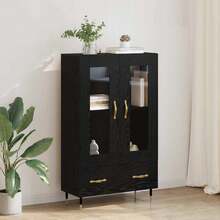 Table haute vidaXL aspect chêne noir 69,5 x 31 x 115 cm Matériau à base de bois - Noir - Voir 2