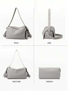 1 Peça Bolsa Impermeável Masculina com Compartimento Separado para Sapatos, Bolsa de Ombro/Transversal Preta de Grande Capacidade, Bolsa de Bagagem Minimalista de Cor Sólida, Multifuncional, Adequada para Estudantes, Adolescentes, Calouros Universitários, Dormitórios, Prática e Versátil, Adequada para Volta às Aulas, Férias, Viagens - Multicolorido - Visão 10