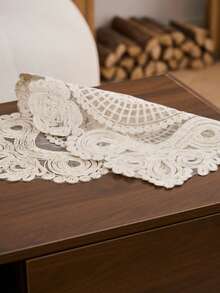 1/2/4件装手工钩编蕾丝餐垫，法式优雅简约风格，厨房/餐桌装饰，防滑杯垫，适用于办公室、客厅、茶几，适合节日、派对、婚礼等各种场合，四季皆宜。 - 米色 - 查看 7