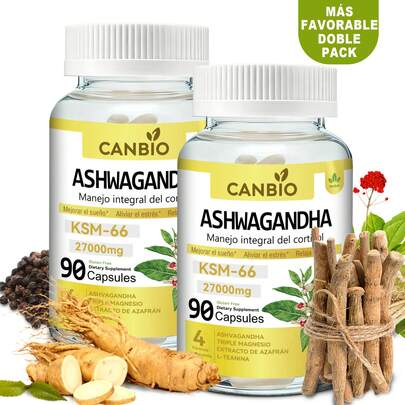 999 Ashwagandha KSM-66 & Pimienta Negra – Reduce estrés y cortisol, mejora energía, concentración, ánimo, salud diaria, relajación y sueño profundo – Suplemento natural unisex