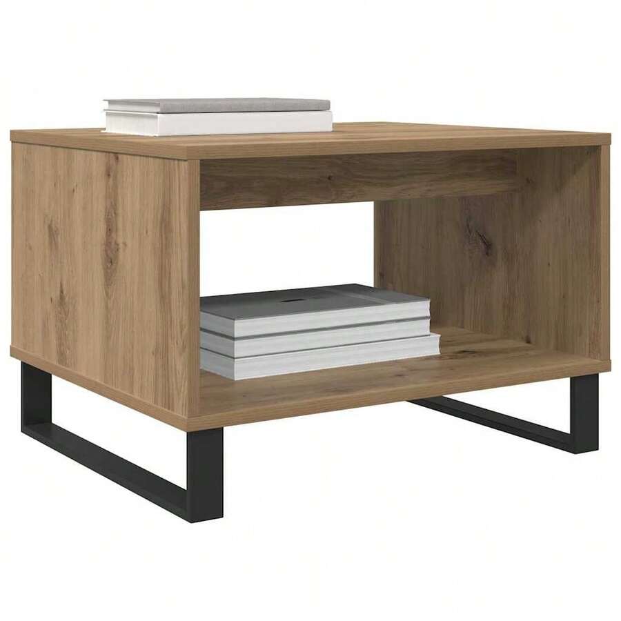 Mesa de centro vidaXL Artisan Oak 60 x 50 x 40 cm Material a base de madera - Marrón - Ver 1