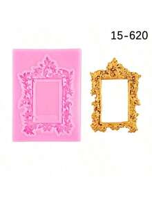 4pcs Silicone Photo Frame Chocolate Molds, Baroque Style Air-Dry Clay Molds, Fondant Photo Frame Molds, Suitable For Crafts, Baking, Cupcake Decorations, Cake Decorations, Chocolate Candies, Etc. - Multicolor - View 12