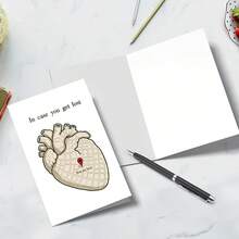 Kartu dan Amplop Jantung yang Akurat Secara Anatomi - Surat Cinta Bertema Medis, Dengan Penanda "Kamu di Sini", Desain Anatomi Jantung, Cocok untuk Dokter, Pasangan Jiwa, Pasangan Jarak Jauh - Hadiah Hari Valentine, Ulang Tahun, Ulang Tahun Pernikahan - Amplop Merah Elegan - jantung - View 7