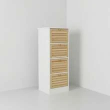Ecommerc3 MOBLEKIT | Auxiliary Bathroom Furniture In Wood And Metal, Columns And Under-Sink Cabinets With Shelves Or Doors, Storage Solutions For Towels - Wooden Cabinet With 4 Drawers, 30*29.5*87 cm - View 4