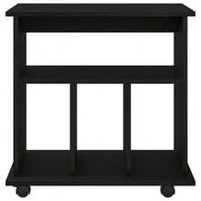 Armoire roulante vidaXL, aspect chêne noir, 60 x 45 x 55 cm, matériau à base de bois - Noir - Voir 6