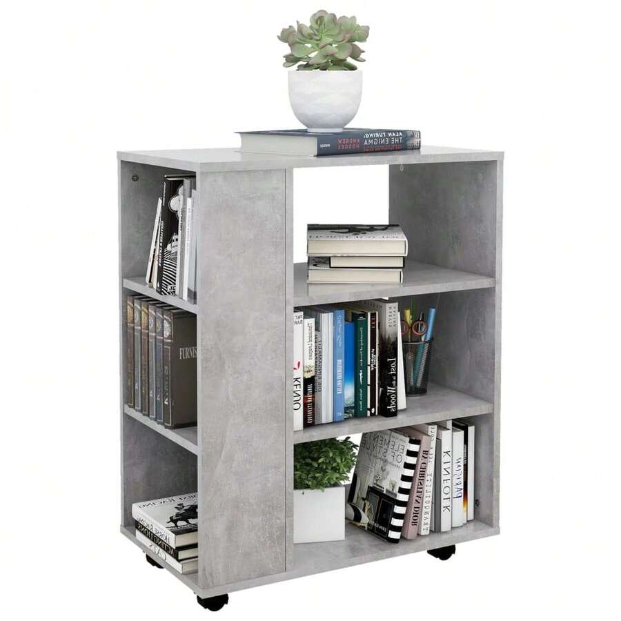 vidaXL Rollschrank Betongrau 60x35x75 cm Holzwerkstoff - Grau - Übersicht 1