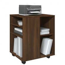 Armoire roulante vidaXL, aspect chêne brun, 60 x 53 x 72 cm, matériau à base de bois - Tabac - Voir 1
