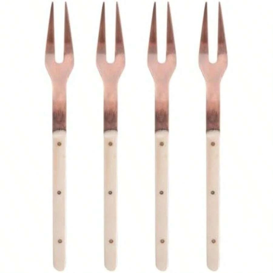 Karma, tenedores para aperitivos, juego de 4, tenedores pequeños, tenedores para ensalada de frutas para fiestas, resina marfil(default) - Multicolor - Ver 1