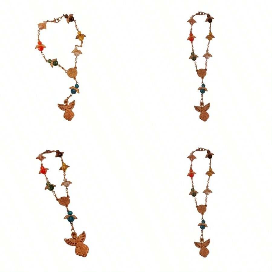 HLJ Protector de Auto y Hogar con Piedras de Colores y Ángeles - Amuleto Colgante para Bolsa Puerta o Carro Energía Positiva y Armonía Espiritual. Hermosa Bendicion. Talisman de Proteccion Amuleto127 - como en la foto - Ver 1