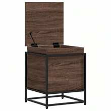 Scatola portaoggetti vidaXL con coperchio, effetto rovere, 40x40x51,5 cm - Castano - Visualizzare 7