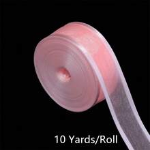 Ruy băng vải organza mỏng, khổ rộng 10 thước/cuộn, thích hợp để gói quà trang trí ngày lễ, ruy băng voan nhiều màu 25mm. - Ruy băng lưới - Xem 12