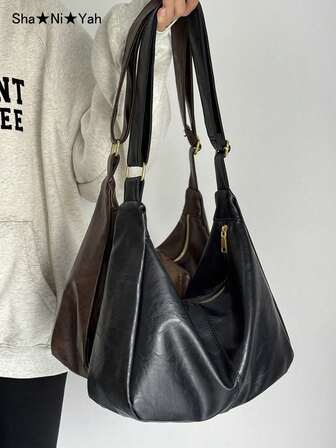 Retro Crossbody Bag, New Korean Fashion Handbag, Large Capacity Shoulder Bag, Essential For Back To School Season, Ideal Teacher's Day Gift, Customizable Letter Pattern, Reusable, Teacher's Bag, Ideal Gift For Educators, Bridesmaid Gift For Mom, Vintage Style Women's Bag, Street-Style Japanese Women's Bag, New Fashion Large Capacity Women's Bag, Teacher's Gift , Vintage Bag