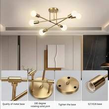 A Piece OfModern  Chandelier Ceiling Light Fixtures,6-Lights Industrial Metal Semi Flush Mount Ceiling Light For Bedroom Dining Room Living Room Kitchen Hallway 5 Colors To Choose From - 6-light Chandelier - View 5