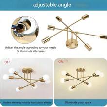 A Piece OfModern  Chandelier Ceiling Light Fixtures,6-Lights Industrial Metal Semi Flush Mount Ceiling Light For Bedroom Dining Room Living Room Kitchen Hallway 5 Colors To Choose From - 6-light Chandelier - View 6