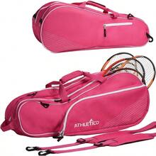 R-Atletico - B de tenis con 6 raqus acolcada para proteger las raqus y ligera para ugadores de tenis esiona o princiantes diseño unisex para ores mueres óv y adultos - Rosado - Ver 1