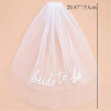 Bride To Be Sash And Veil, Bachelorette Party Accessories, Bridal Shower Gift - White - View 6