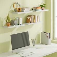 Superlele Floating Shelves For Bathroom, 4/8pcs 15.8 Inch Wall Mounted Rustic Wood Shelves For Bathroom Storage, Bathroom Decor Back To School