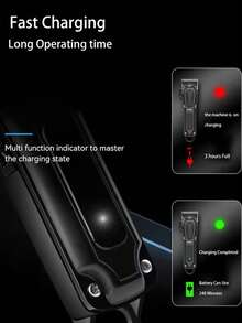 Kemei KM-1071 Electric Hair Clipper, USB Rechargeable Cordless Hair Trimmer For Men, Household Daily Hair Clipper, Hot Selling Hair Clipper, Adjustable Home Use Hair Clipper, New Year Hair Clipper - Black - View 8