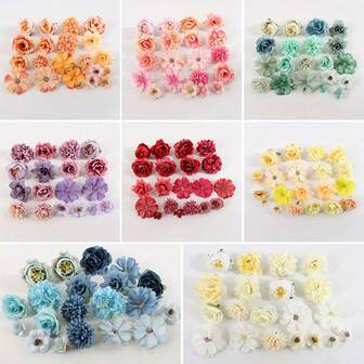 20Pcs Artificial Rose Flowers Daisy Silk Fake Flowers For Valentine's Day Home Room Decor Party Wedding Decoration Bride Ornament DIY Gifts Accessory