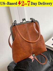 2026 New Fashion Retro PU Material Handbag, Detachable Women's Shoulder Bag With Button Closure Wallet. - màu nâu - Xem 10