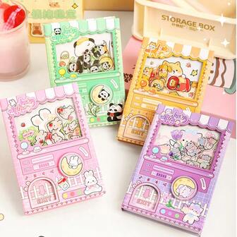 New Capybara Gashapon Mechanical Notebook, Cute Cartoon 64K Notebook, Fun Stationery, Pocket Memo Pad, DIY Scrapbook Stickers, Writing Pocket Book