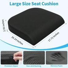 Large Cushion, Foam Cushion Long Sitting Hours On Office Chair, Car, Non - Slip Chair Pad Sciatica, Coccyx, Tailbone - Surgery Recovery Black - 黑色 + 大號 - 查看 3