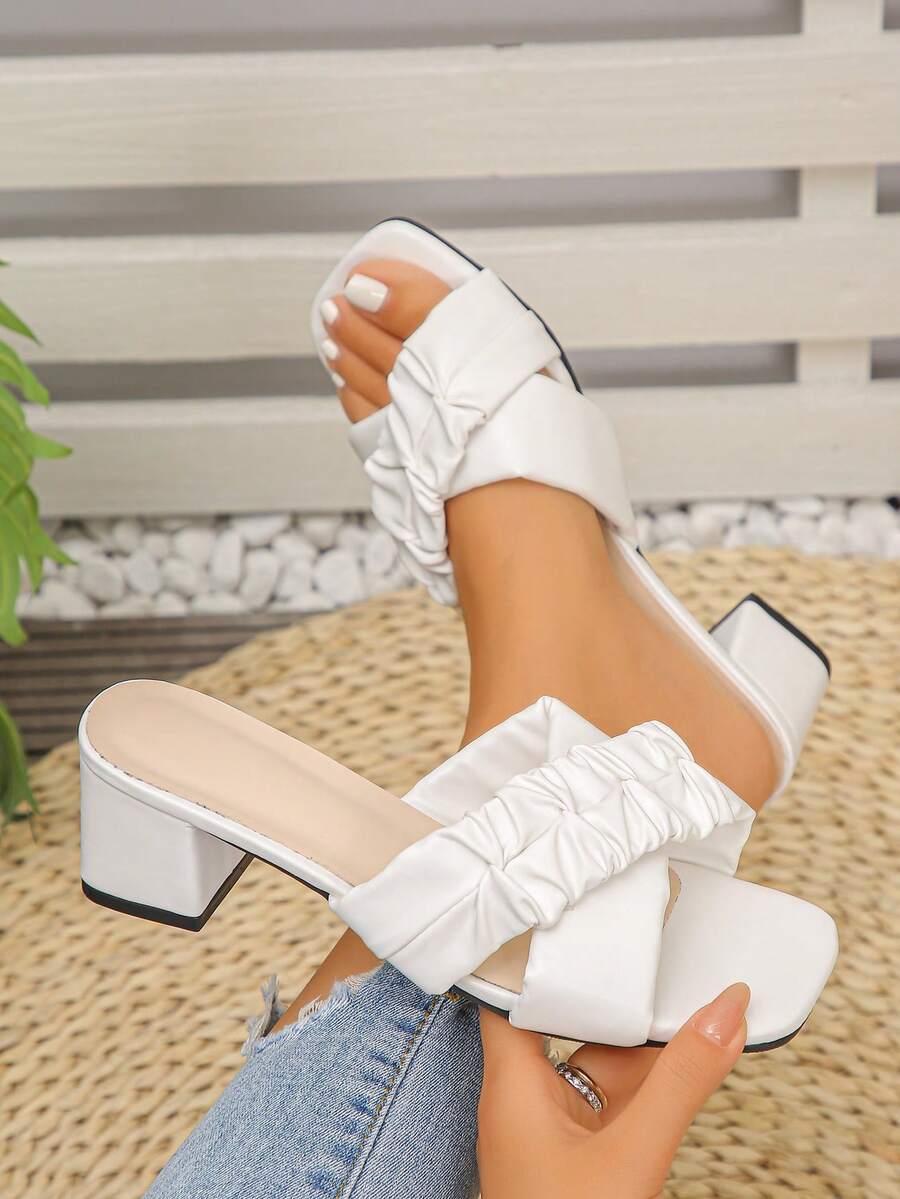 Giày sandal cao gót đế dày đính đá giả, sandal cao gót hở mũi dành cho nữ, mẫu mới mùa hè.