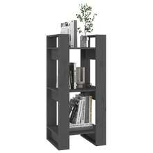 Libreria/divisorio vidaXL grigio, 41x35x91 cm, in legno massello di pino. - Grigio - Visualizzare 6