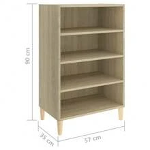 Buffet vidaXL Chêne Sonoma 57x35x90 cm Matériau à base de bois - Tabac - Voir 6
