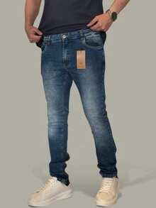 Men's Slim Fit Premium Denim Jeans With Elastane Lycra - Skystone Blue - View 2