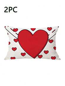 1/2 chiếc vỏ gối trang trí hình trái tim kiểu phong bì cho Ngày Valentine, chất liệu nhung đào, không kèm ruột gối, kích thước 17.7*17.7 inch (45*45 cm) / 11.81*19.68 inch (30*50 cm), thích hợp cho phòng ngủ, ghế sofa, giường làm quà tặng Ngày Valentine. - Nhiều màu - Xem 10