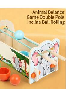 Juego de rompecabezas de curso de obstáculos con bola de equilibrio controlada por doble varilla, experimento científico para niños - Multicolor - Ver 3