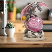1pc Vintage Bohemian Crystal Dragon & 2D Crystal Ball Decor, Desktop Display, Office, Living Room, Creative Birthday & Gift Idea, Animal Theme