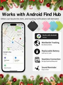 Lokalizator GPS Android, globalny lokalizator dla urządzeń z Androidem (niekompatybilny z Apple i innymi), lokalizator GPS Android, alarm antyzaginieniowy, wersja Airtag na Androida, precyzyjne śledzenie zdalne, urządzenie do połączeń jednym dotknięciem, bateria o długiej żywotności, globalne pozycjonowanie – współpracuje z Androidem i funkcją "Find Hub" - Wielokolorowe - Zobacz 1