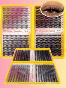 Conjunto de cílios postiços com 720/666/648 peças, tamanhos 10D/20D/30D/40D/50D/60D/80D/100D/120D/150D, em material sintético misto de vison e pelos faciais, curvatura de 0,07 mm, comprimento de 10 a 16 mm, inclui cílios com aparência natural, efeito volume russo 3D, ideal para iniciantes, reutilizável, para uso doméstico, cílios individuais. - D - Ver 17